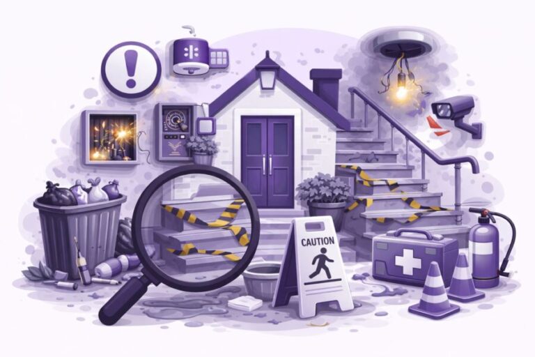 Communal Area Safety Cardiff – Building Hazards and Fire Safety Illustration